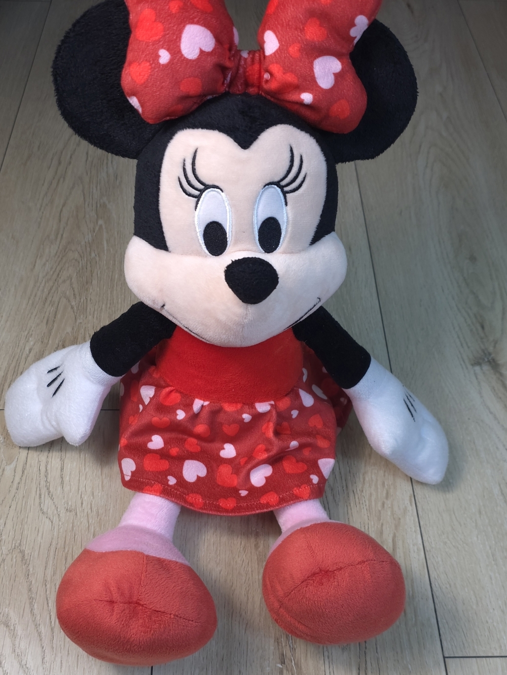 Disney Minnie Mouse Plush in Red Dress with Heart Bow